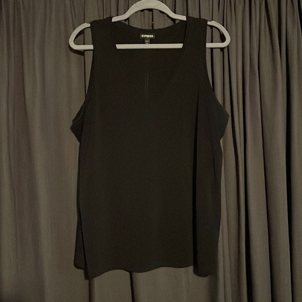 Express V Neck Tank Top Black